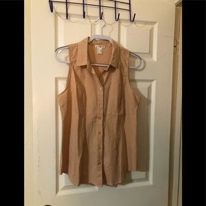 Venus Medium brand new, never worn sleeveless linen, cotton mix top. Coral color